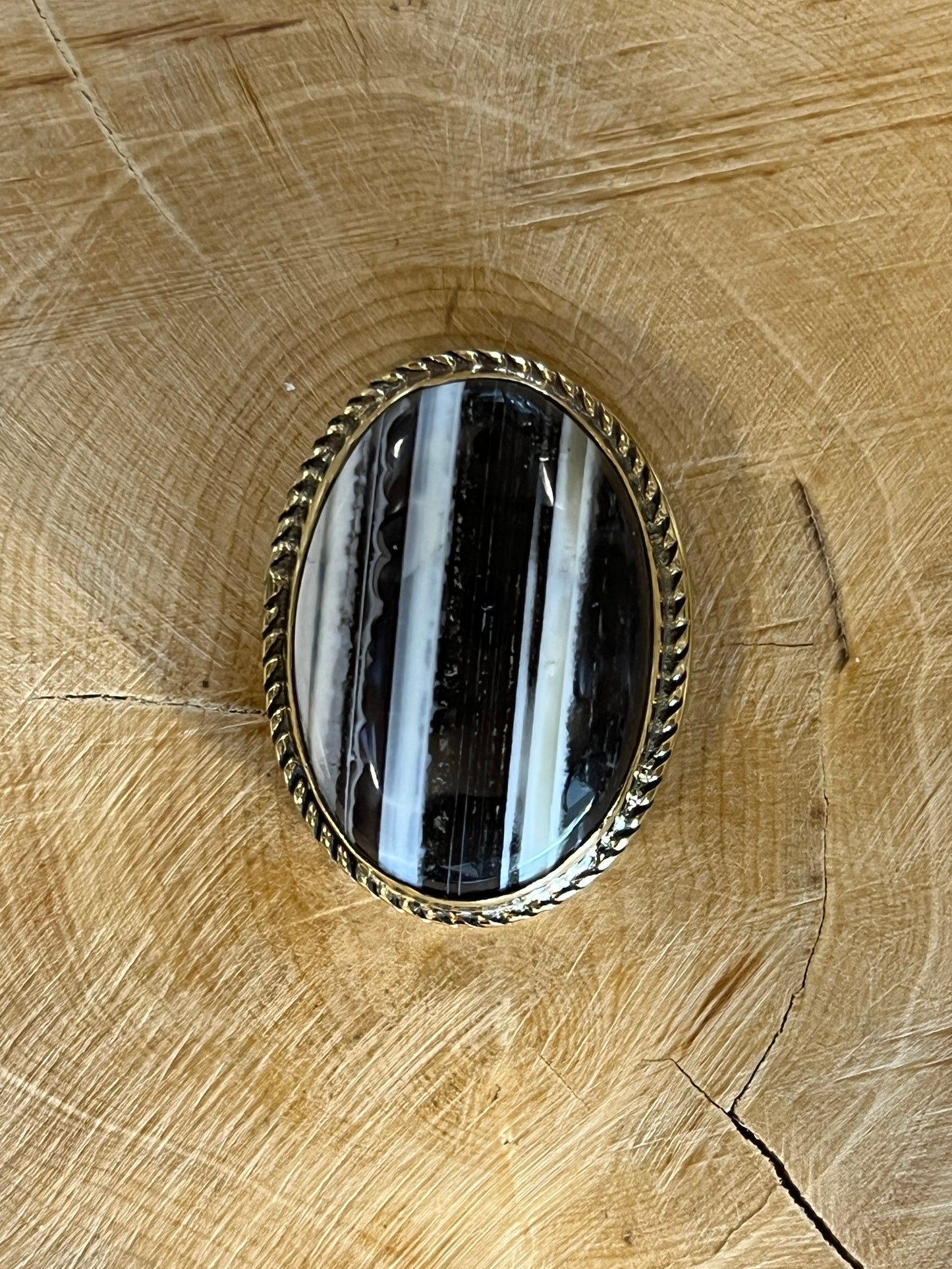 Opale Bleue sertie doré n°D4 (3cm x 2,3cm)