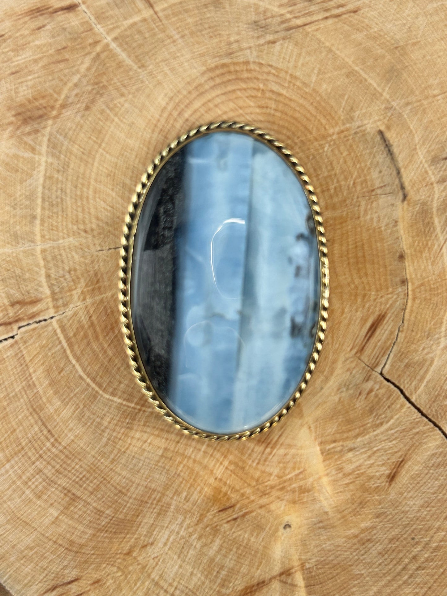 Opale Bleue sertie doré n°D3 (4,2cm x 2,8cm)