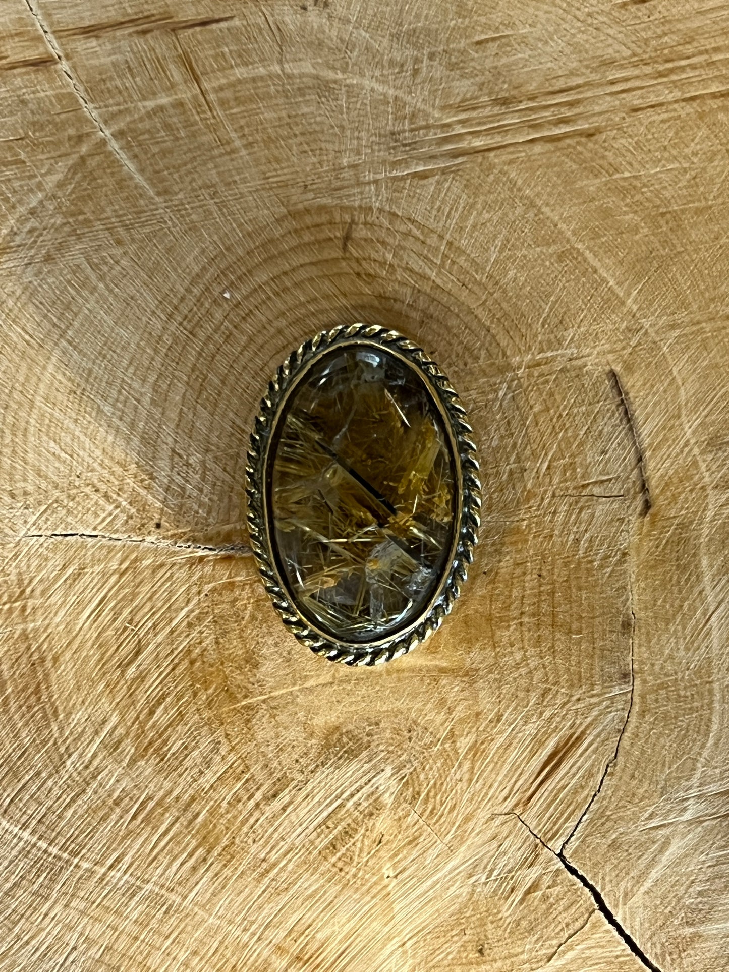 Quartz Rutile sertie doré n°D4 (2,2cm x 1,5cm)