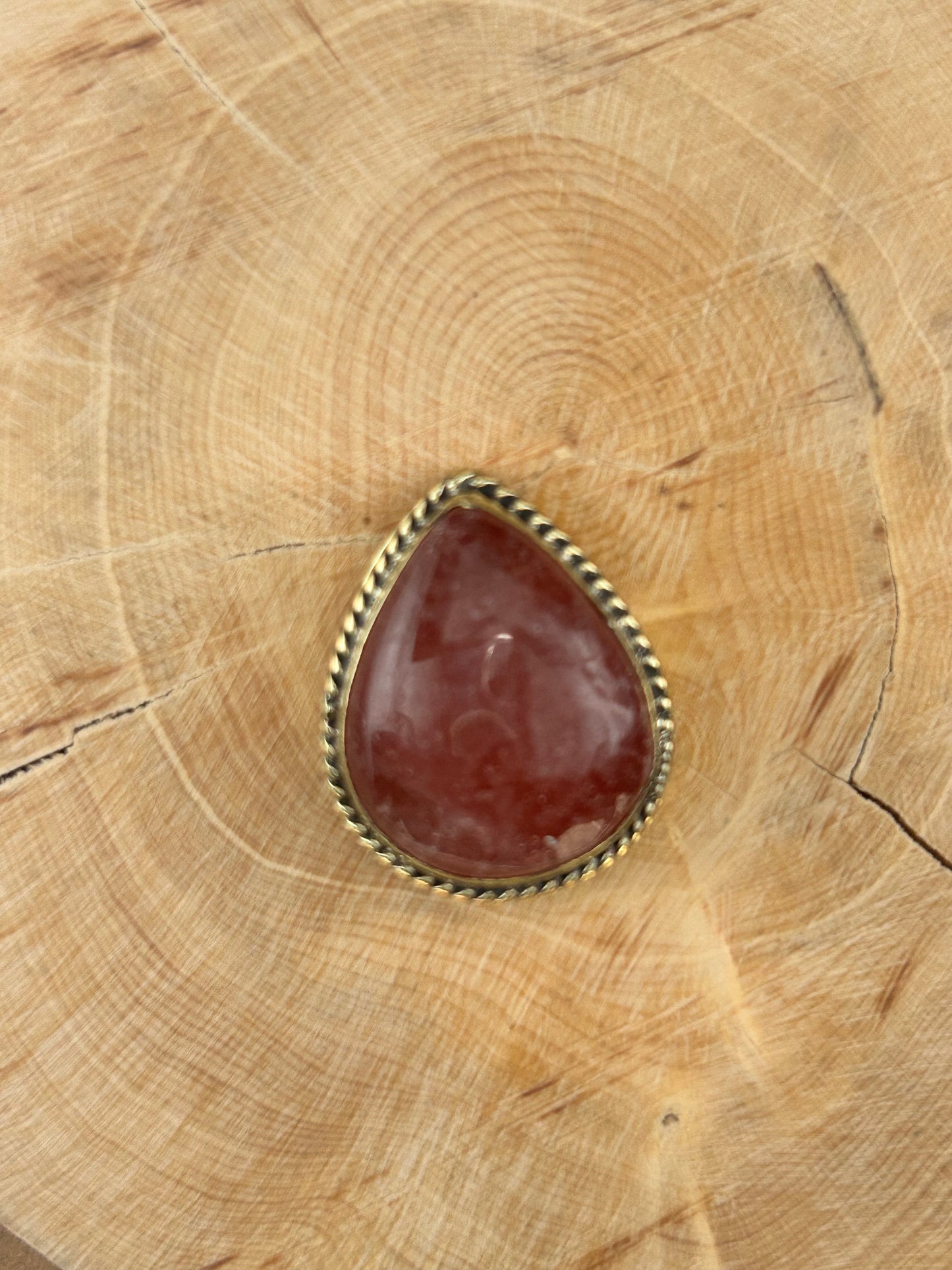 Quartz Fraise sertie doré n°D5 (2,7cm x 2,2cm)