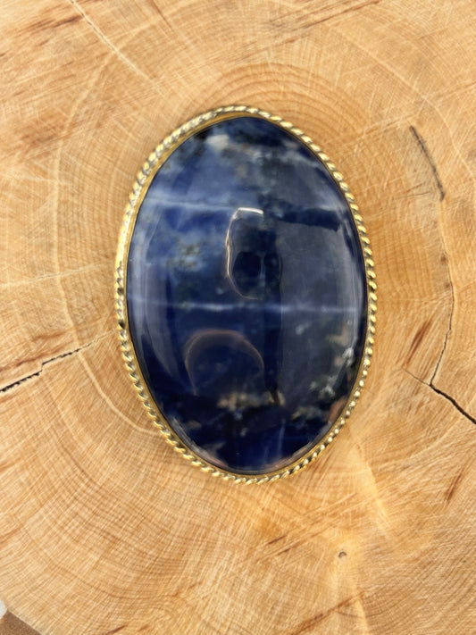 Sodalite sertie doré n°D1 (4,6cm x 3,2cm)