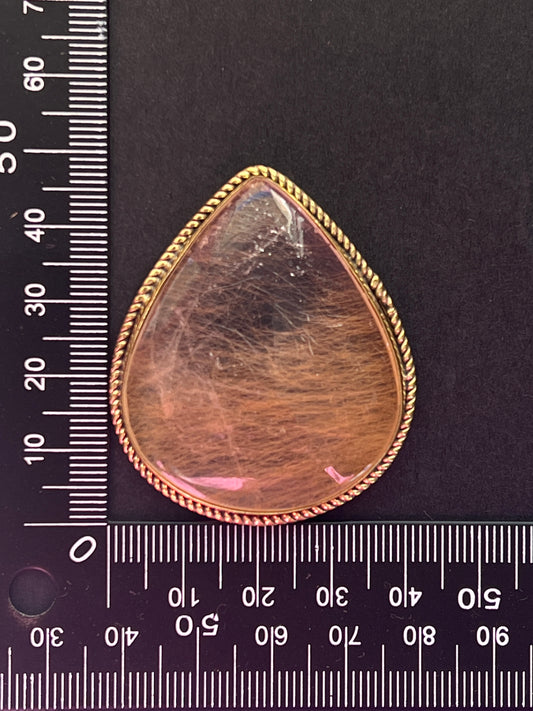 Quartz Rutile sertie n°1 (4,9cm x 4,3cm)