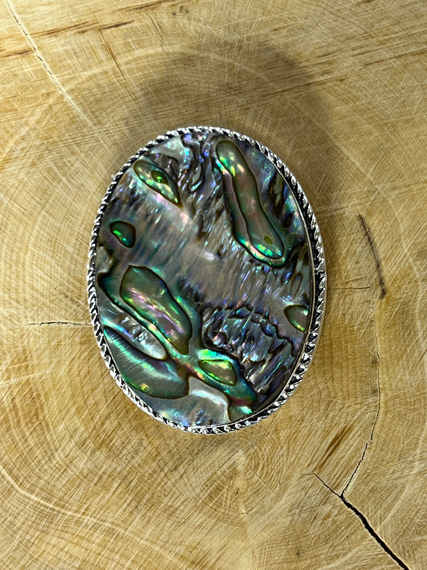 Abalone Shell sertie argenté n°A1 (3,6cm x 2,7cm)