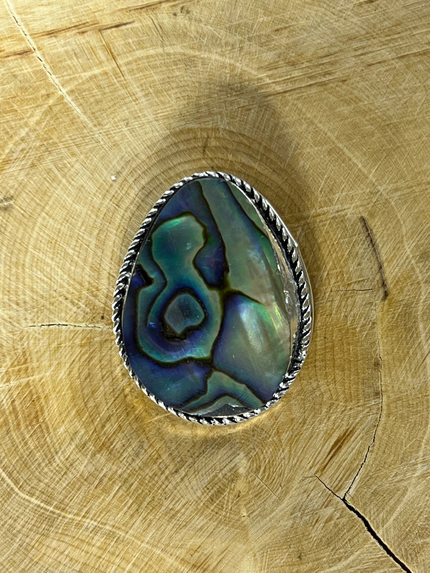 Abalone Shell sertie argenté n°A5 (2,9cm x 2,2cm)