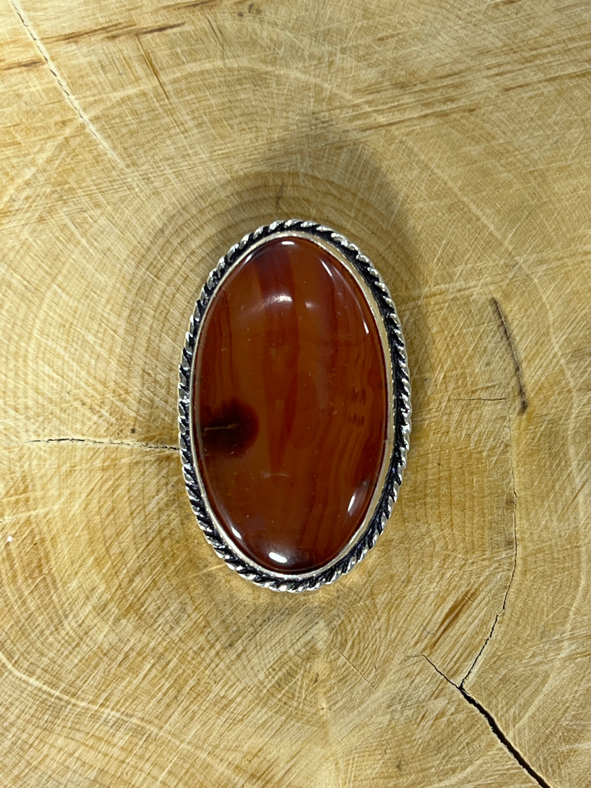 Cornaline sertie argenté n°A5 (3cm x 1,9cm)