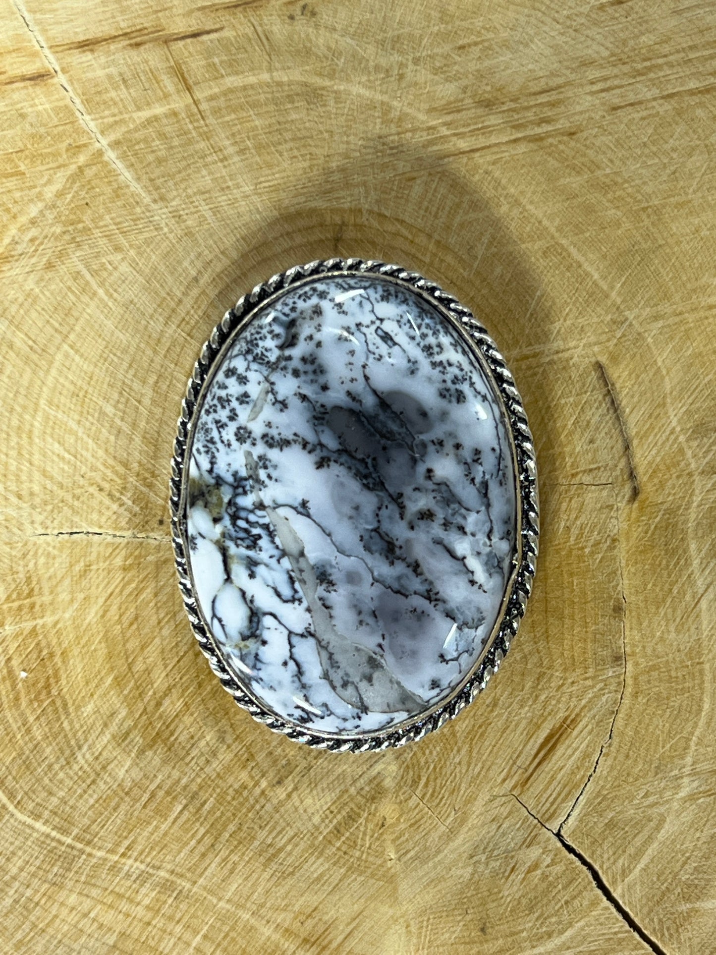 Dendrite sertie argenté n°A1 (3,4cm x 2,6cm)