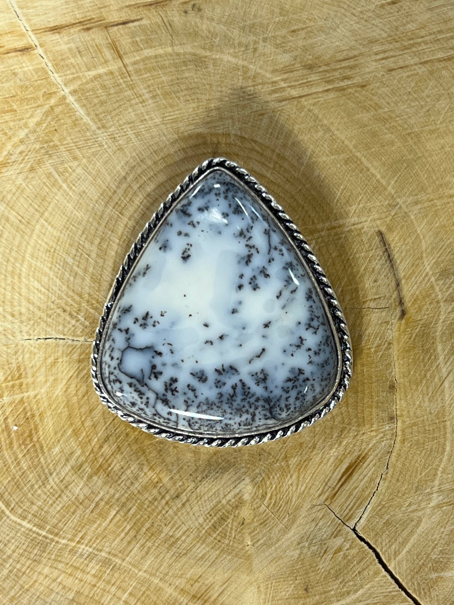 Dendrite sertie argenté n°A4 (3,2cm x 2,9cm)