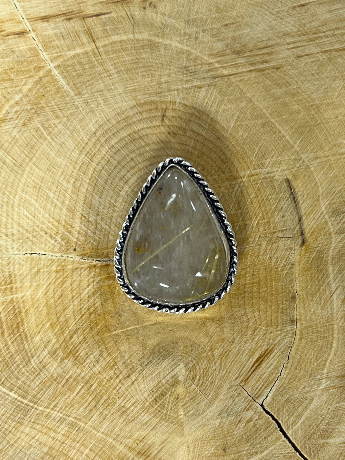 Quartz Rutile sertie argenté n°A3 (2,1cm x 1,7cm)