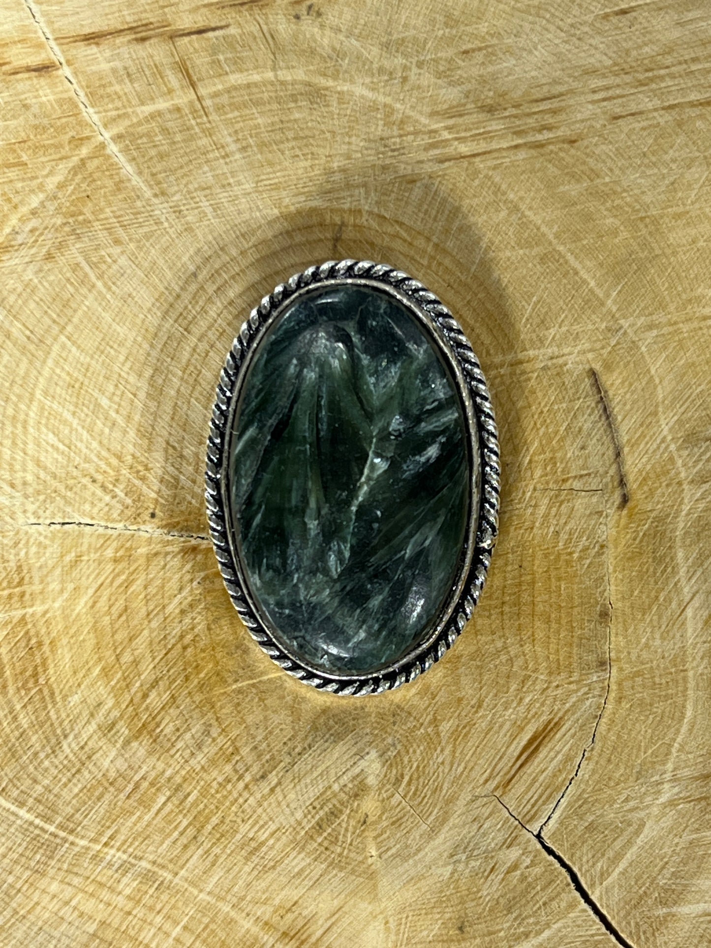 Séraphinite sertie argenté n°A5 (3cm x 2cm)