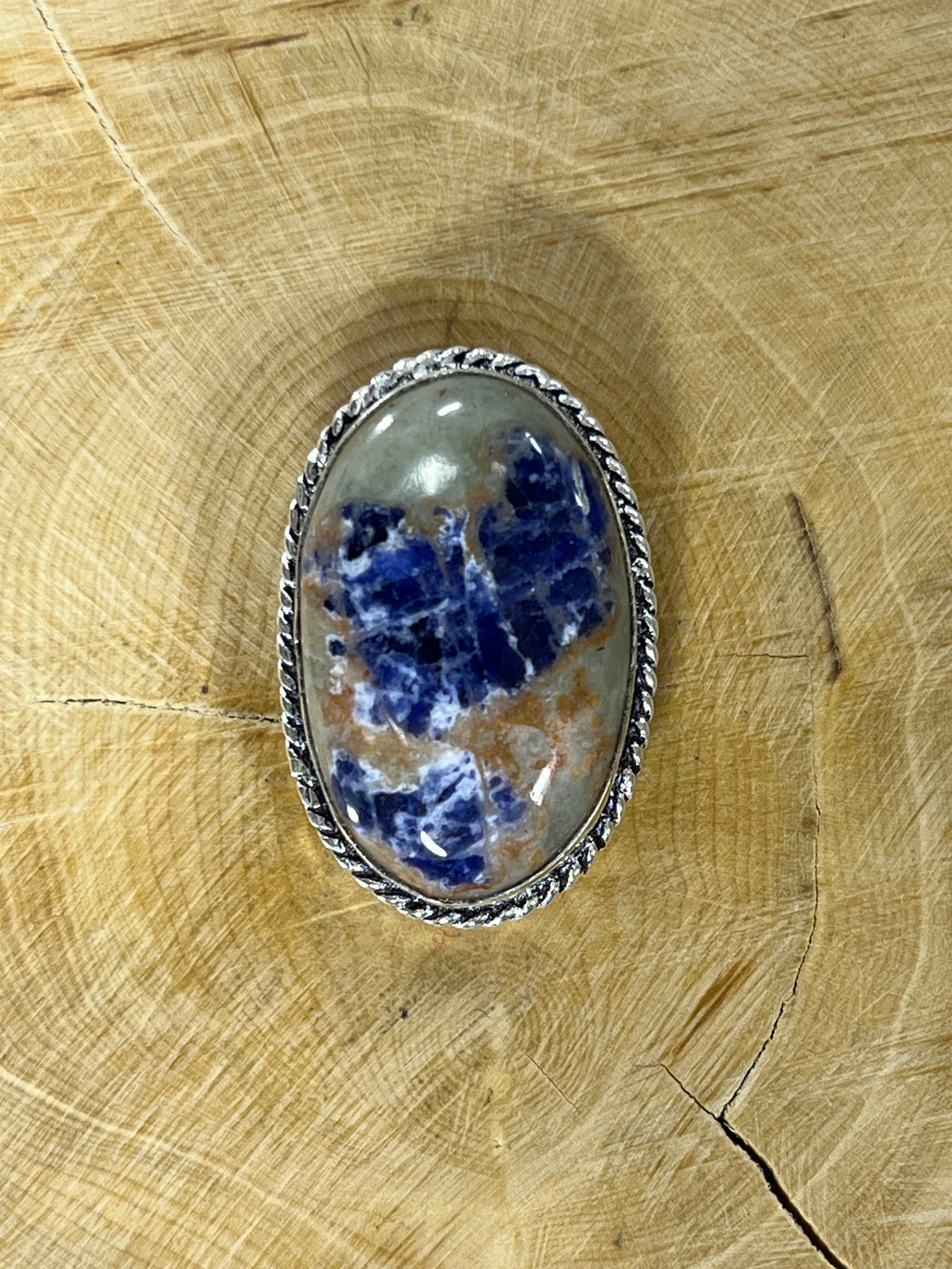 Sodalite sertie argenté n°A5 (3cm x 1,9cm)