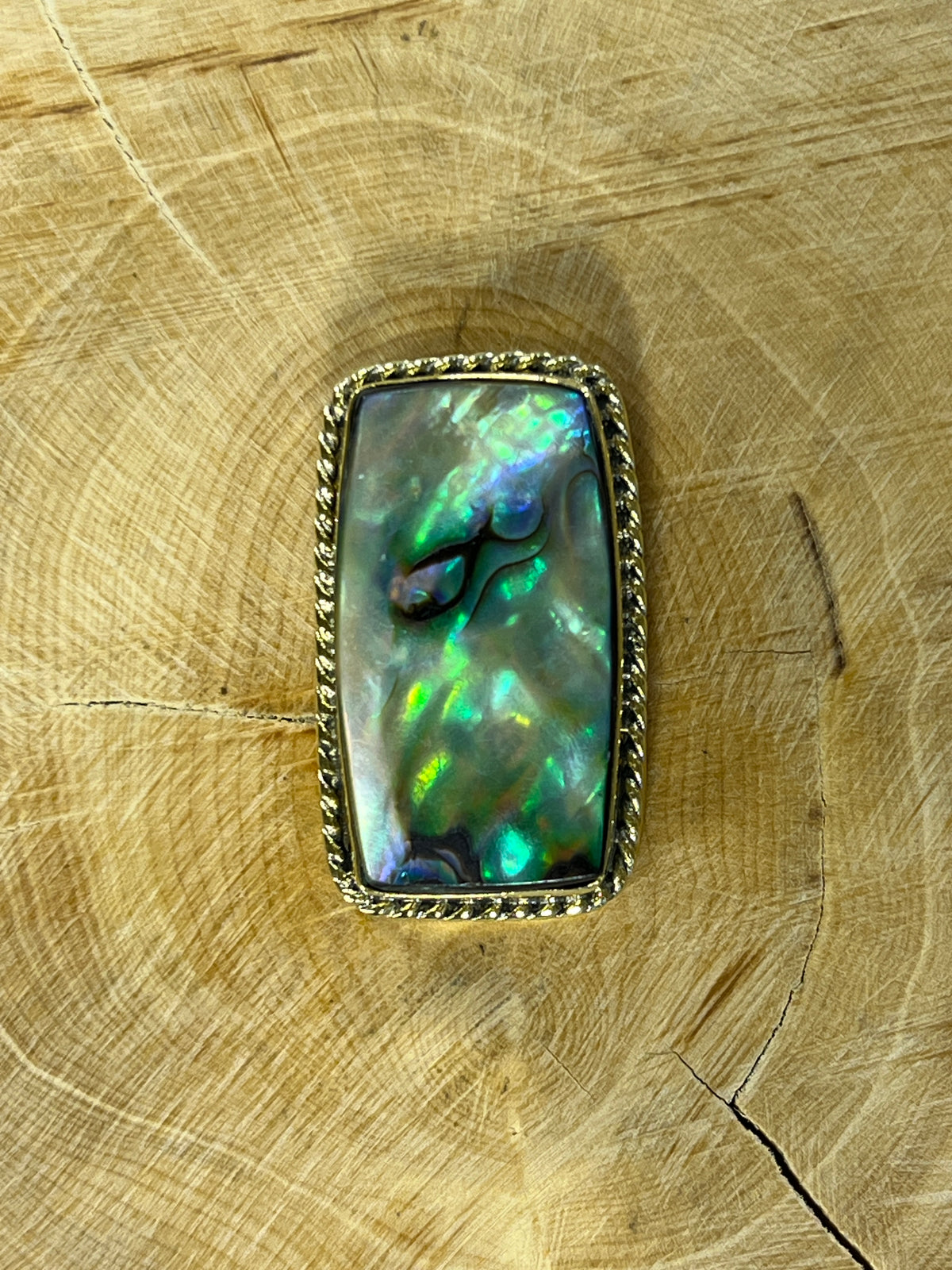 Abalone Shell sertie doré n°D2 (3cm x 1,8cm)