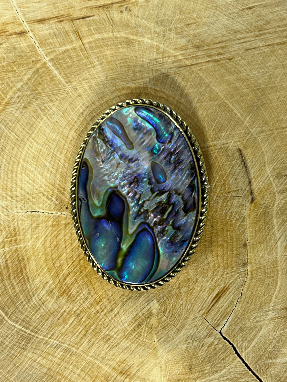 Abalone Shell sertie doré n°D5 (3,4cm x 2,5cm)