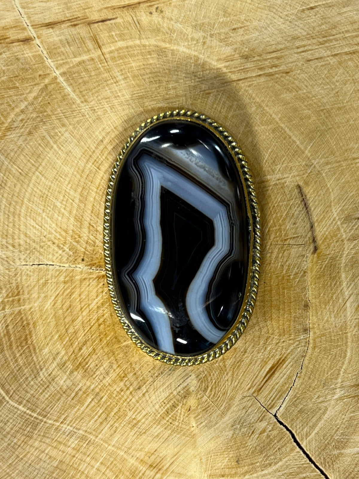 Agate sertie dorée n°D1 (3,5cm x 2,2cm)