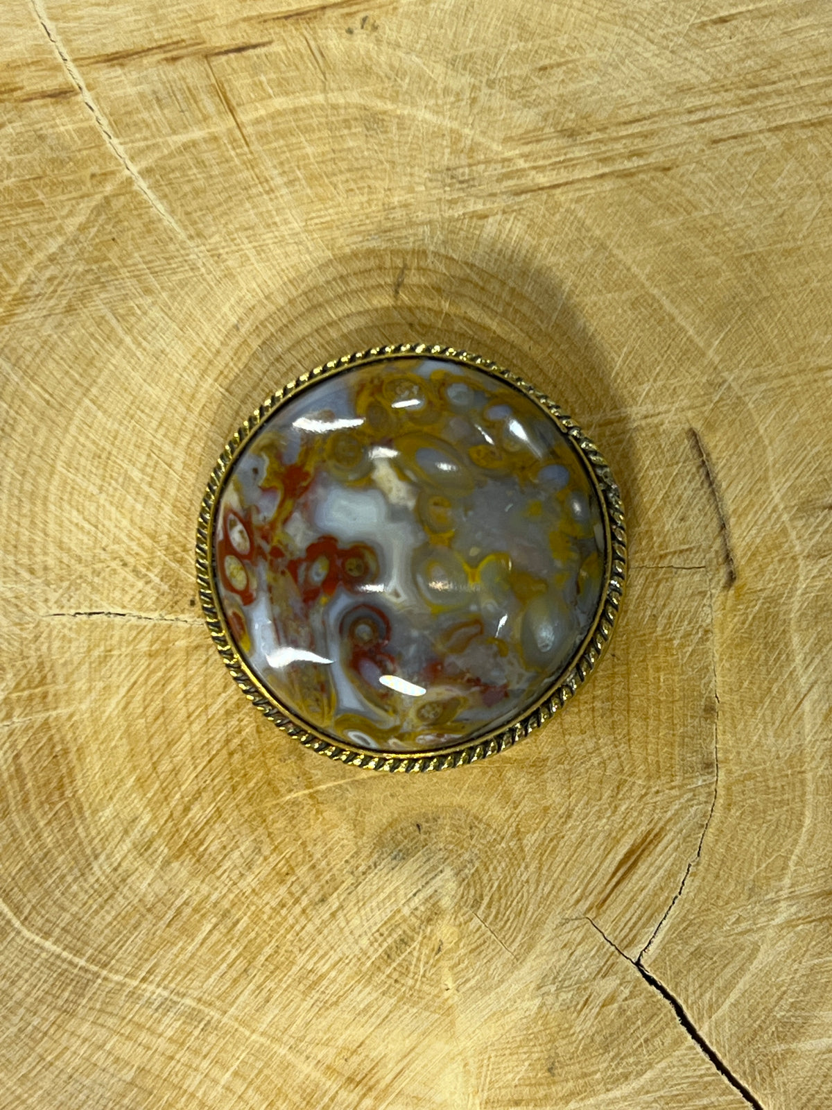 Agate sertie dorée n°D2 (2,6cm x 2,6cm)