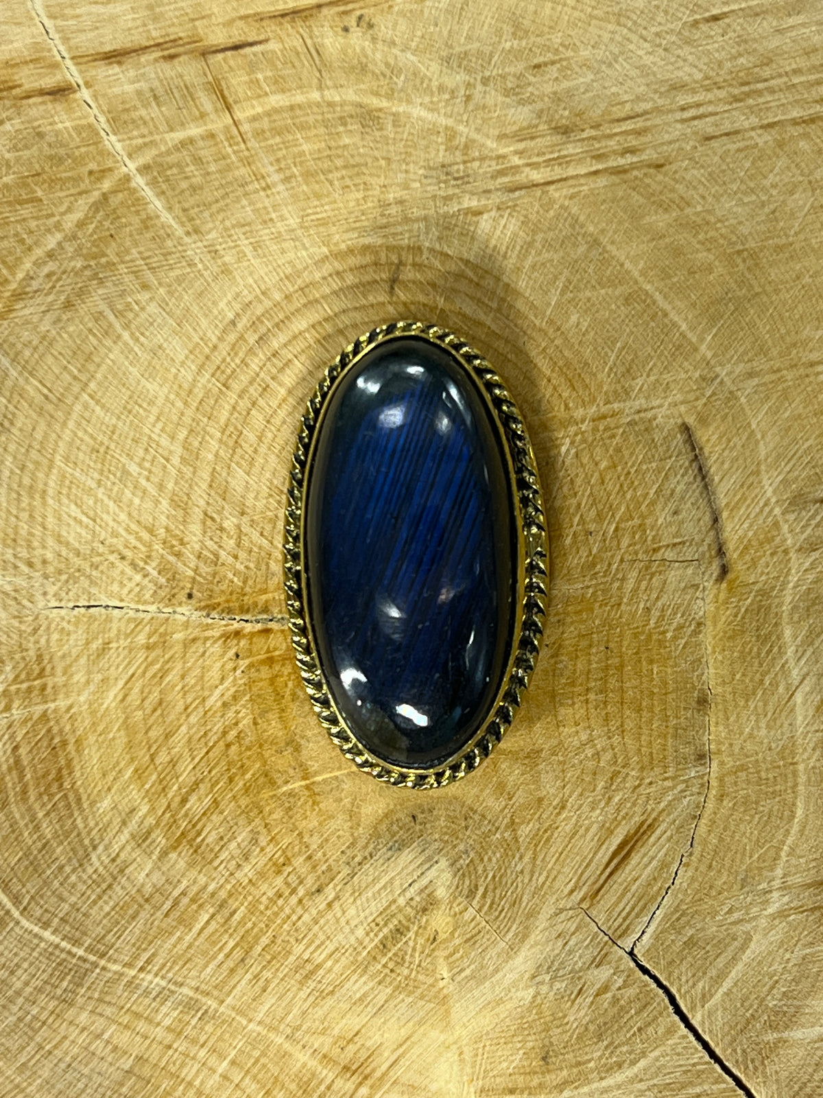 Labradorite sertie doré n°D4 (2,8cm x 1,6cm)