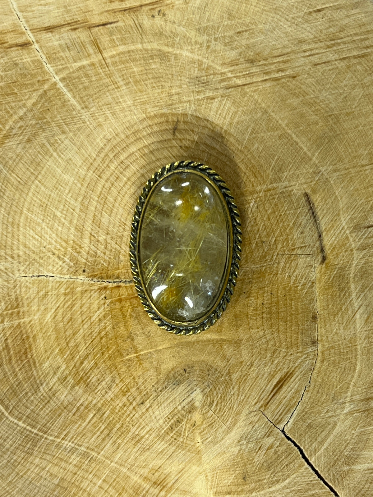 Quartz Rutile sertie doré n°D2 (2,3cm x 1,5cm)