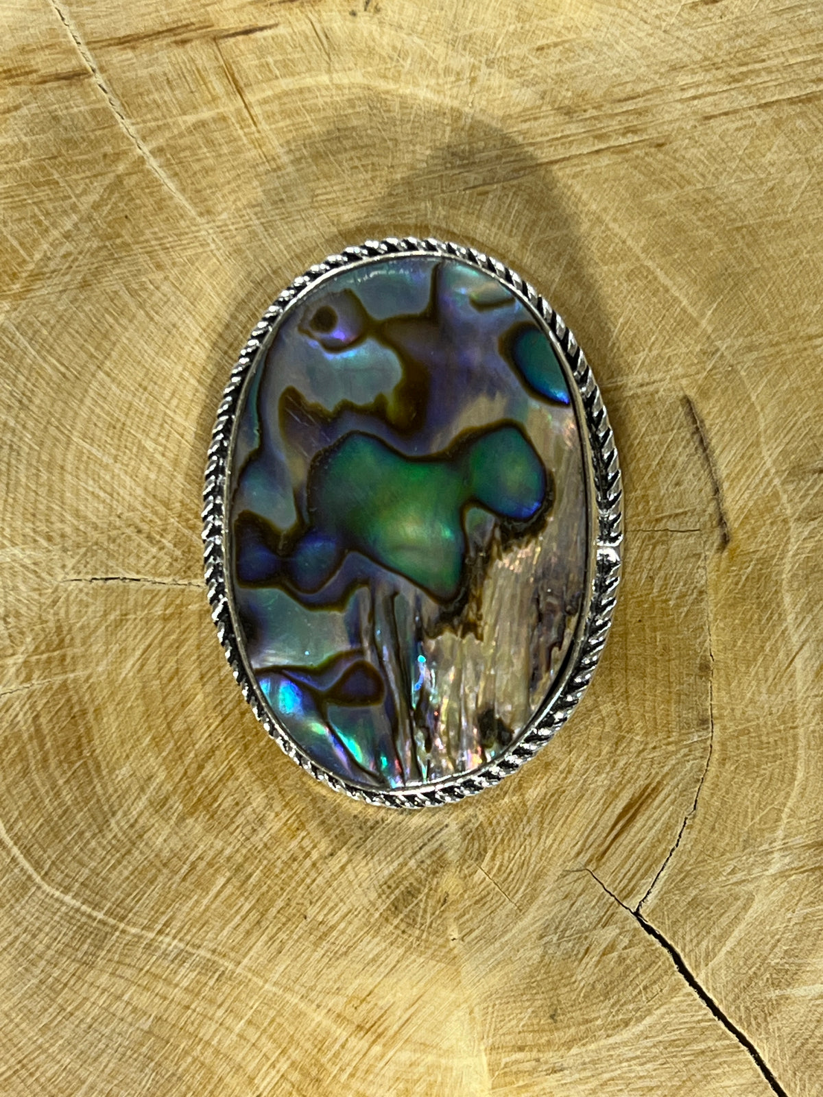 Abalone Shell sertie argenté n°A3 (3,6cm x 2,6cm)