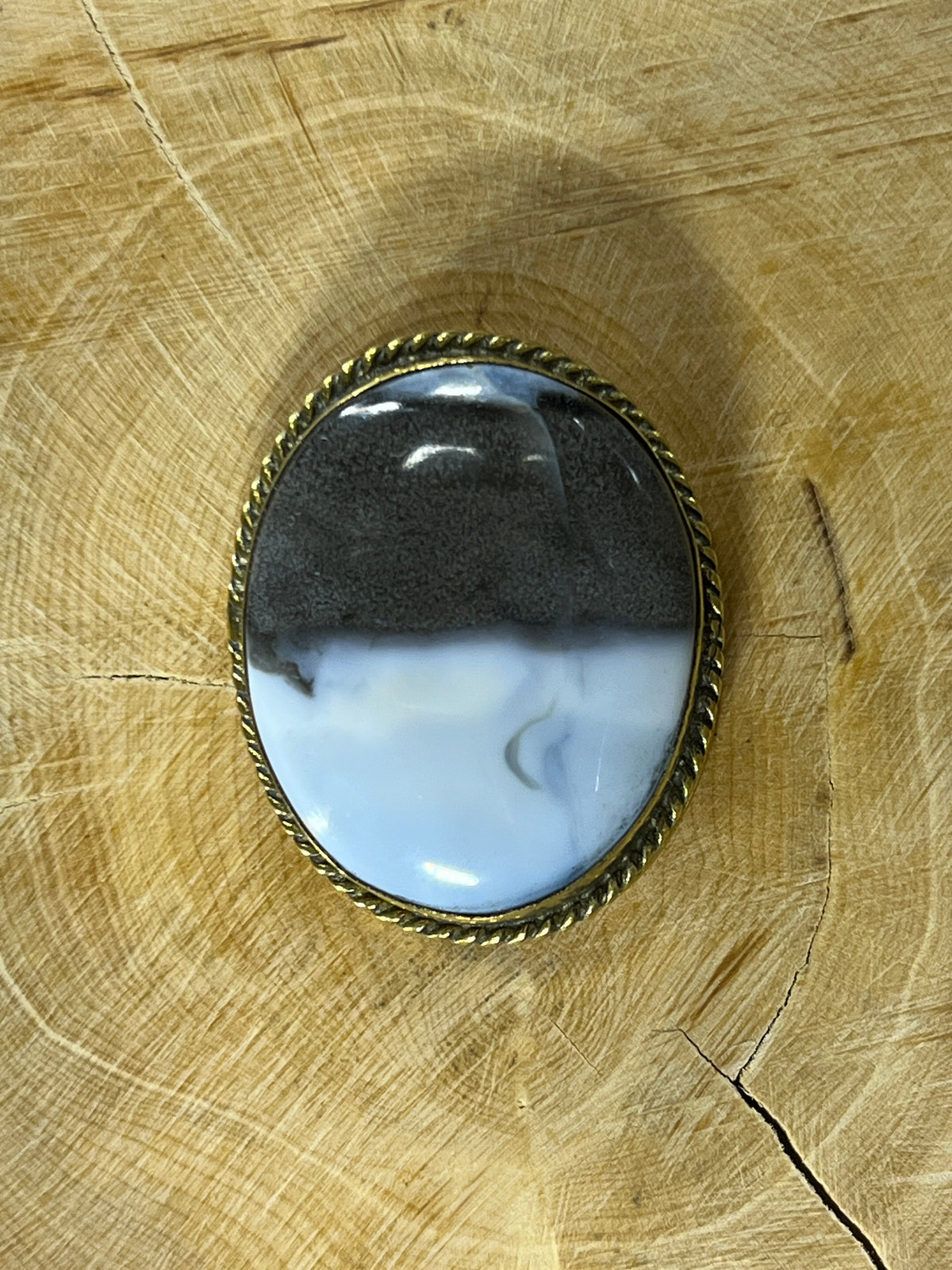 Opale Bleue sertie doré n°D3 (3,3cm x 2,6cm)