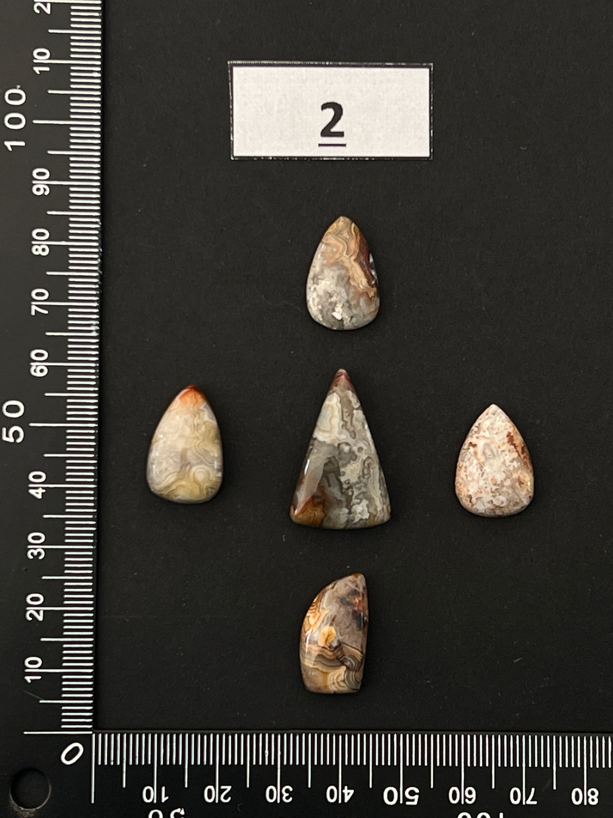 Lot de 5 Mini Agate Crazy Lace : n°2