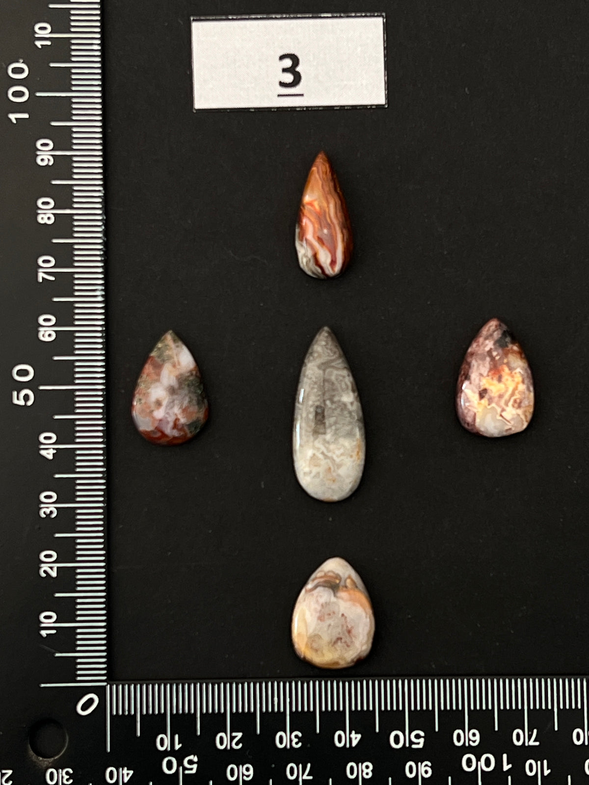 Lot de 5 Mini Agate Crazy Lace : n°3