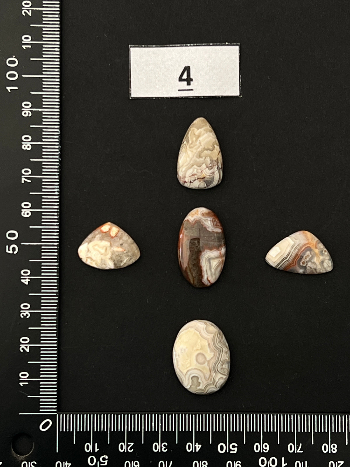 Lot de 5 Mini Agate Crazy Lace : n°4