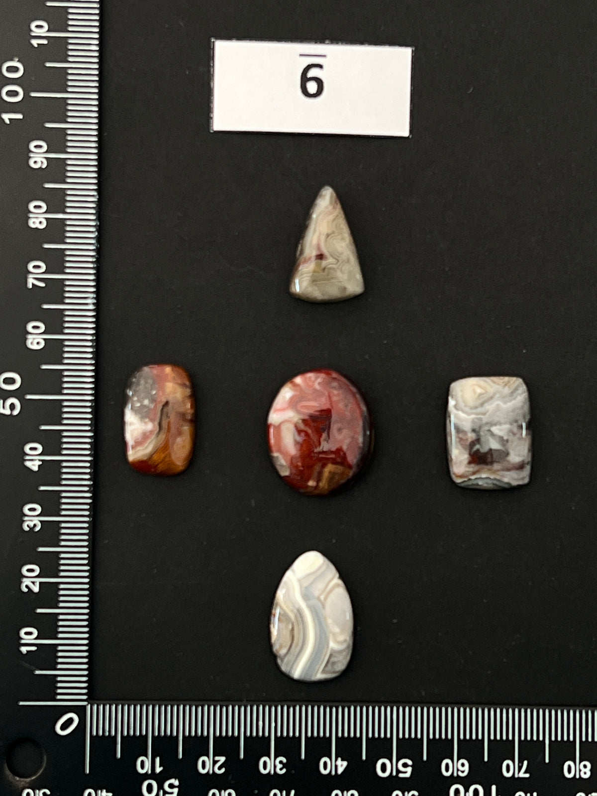 Lot de 5 Mini Agate Crazy Lace : n°6