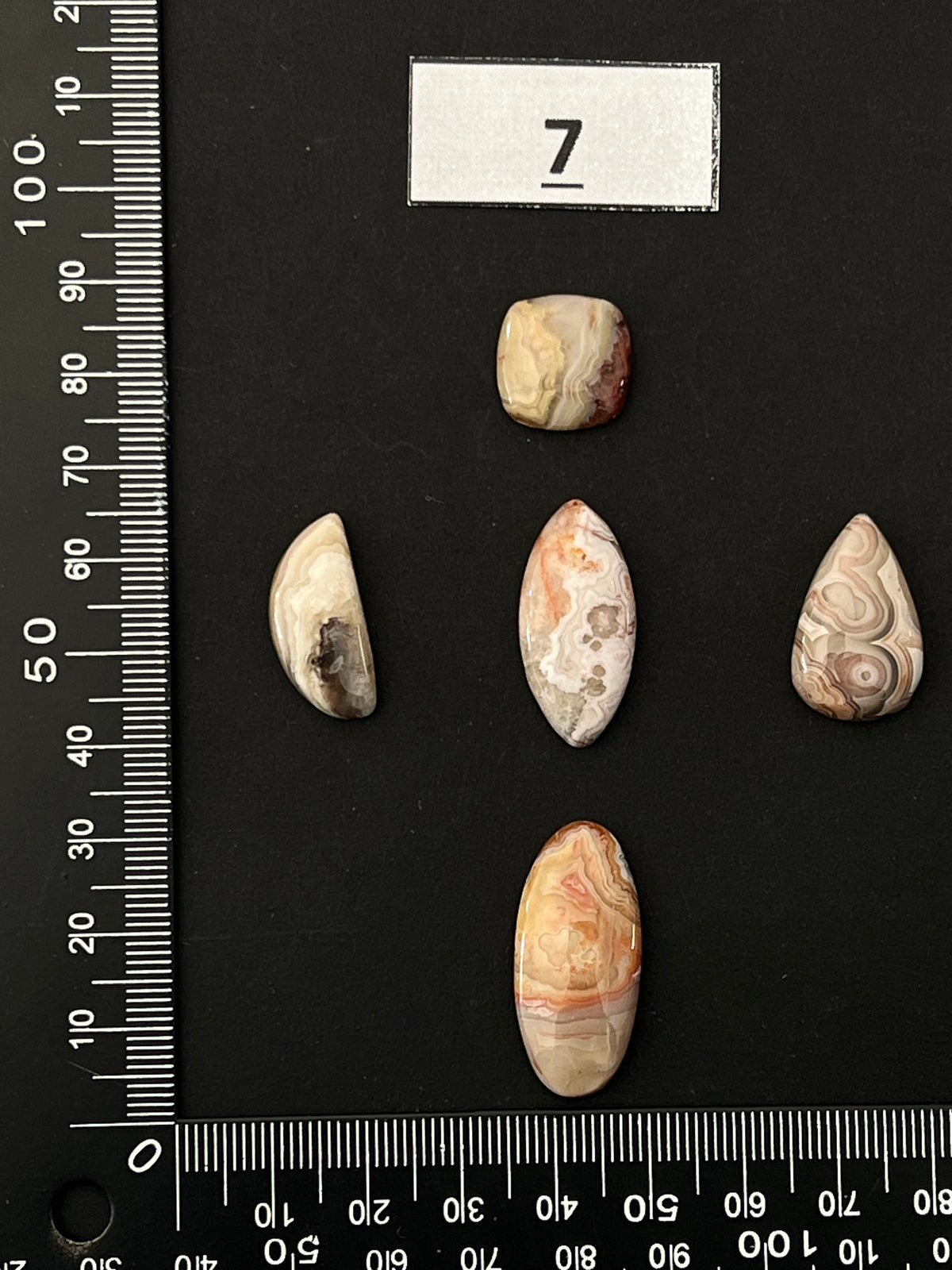 Lot de 5 Mini Agate Crazy Lace : n°7