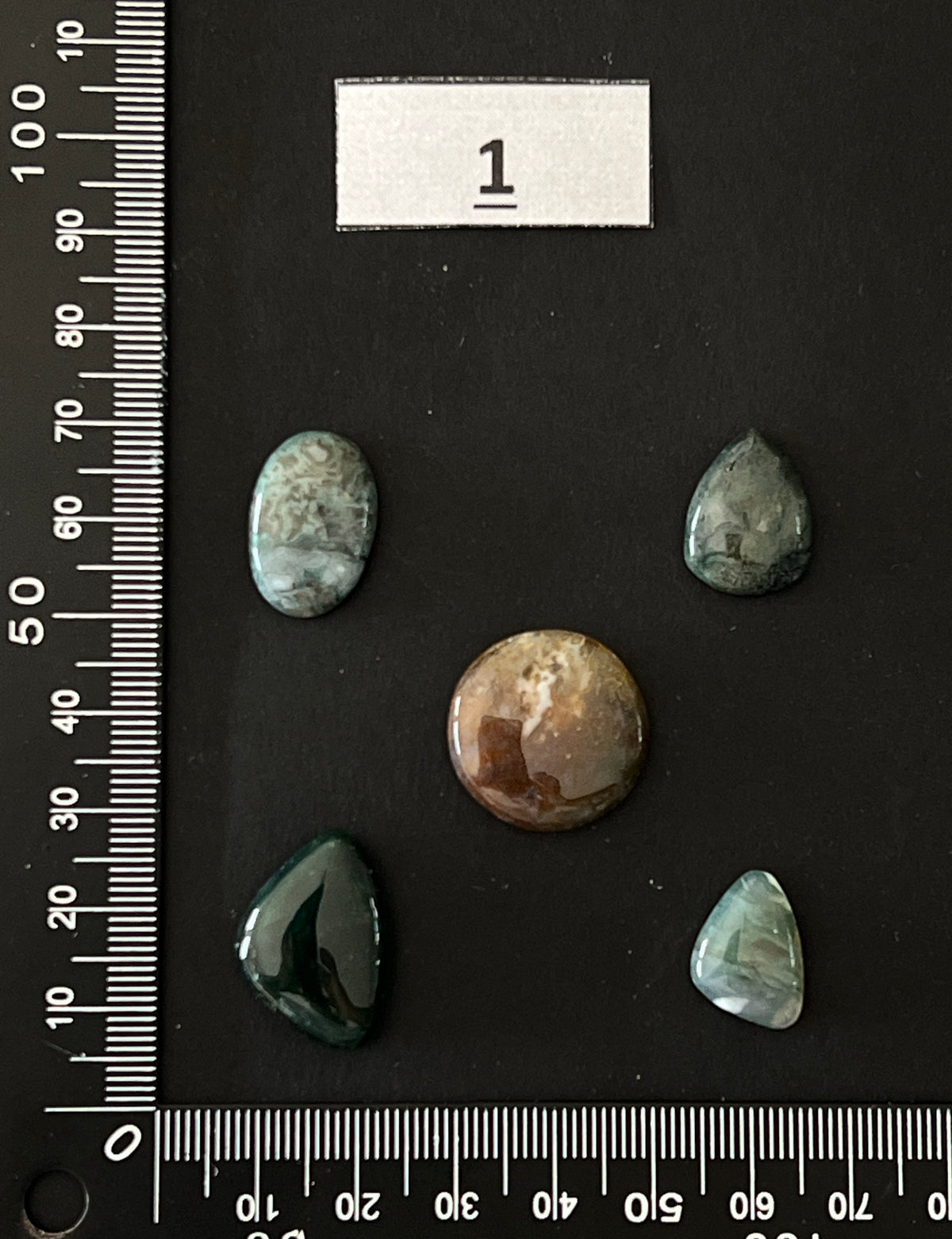 Lot de 5 Mini Agate Mousse Verte : n°1
