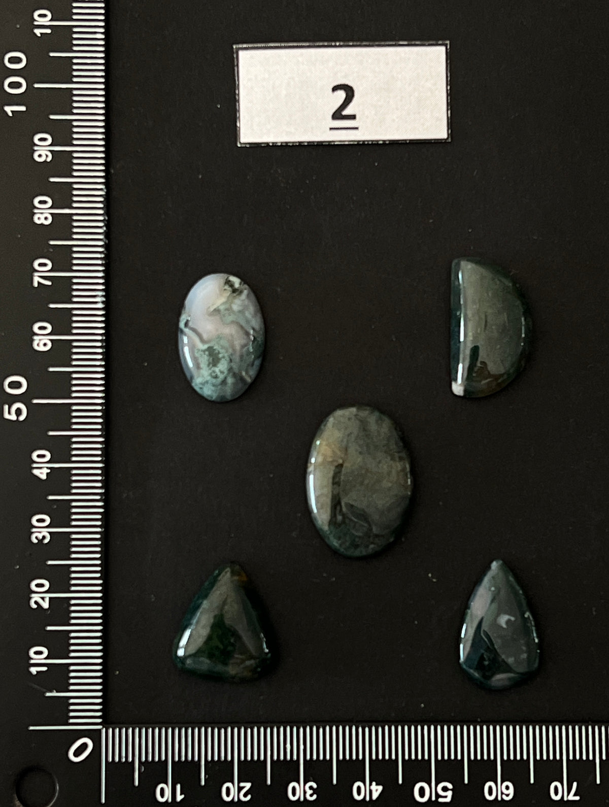 Lot de 5 Mini Agate Mousse Verte : n°2