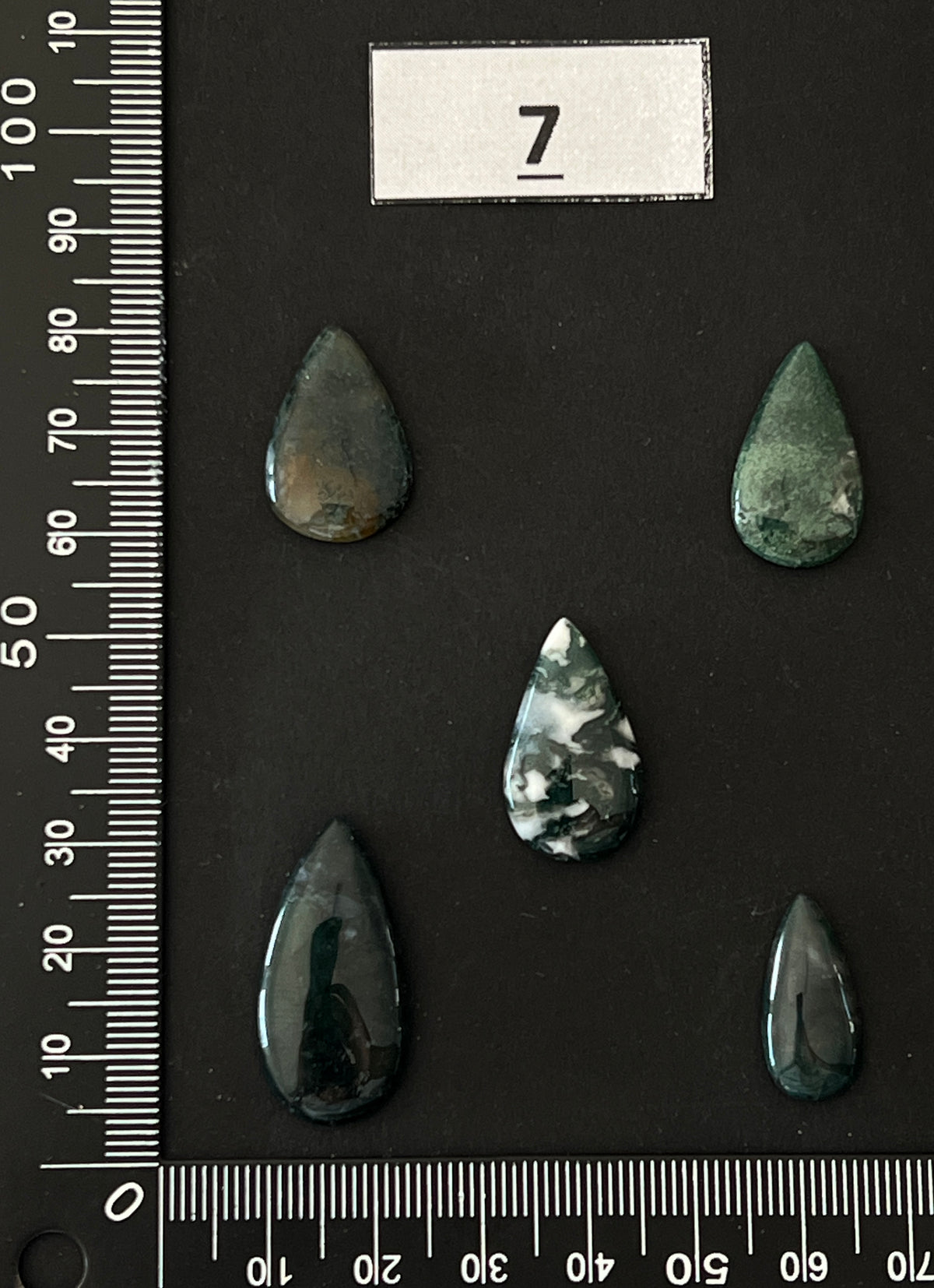 Lot de 5 Mini Agate Mousse Verte : n°7