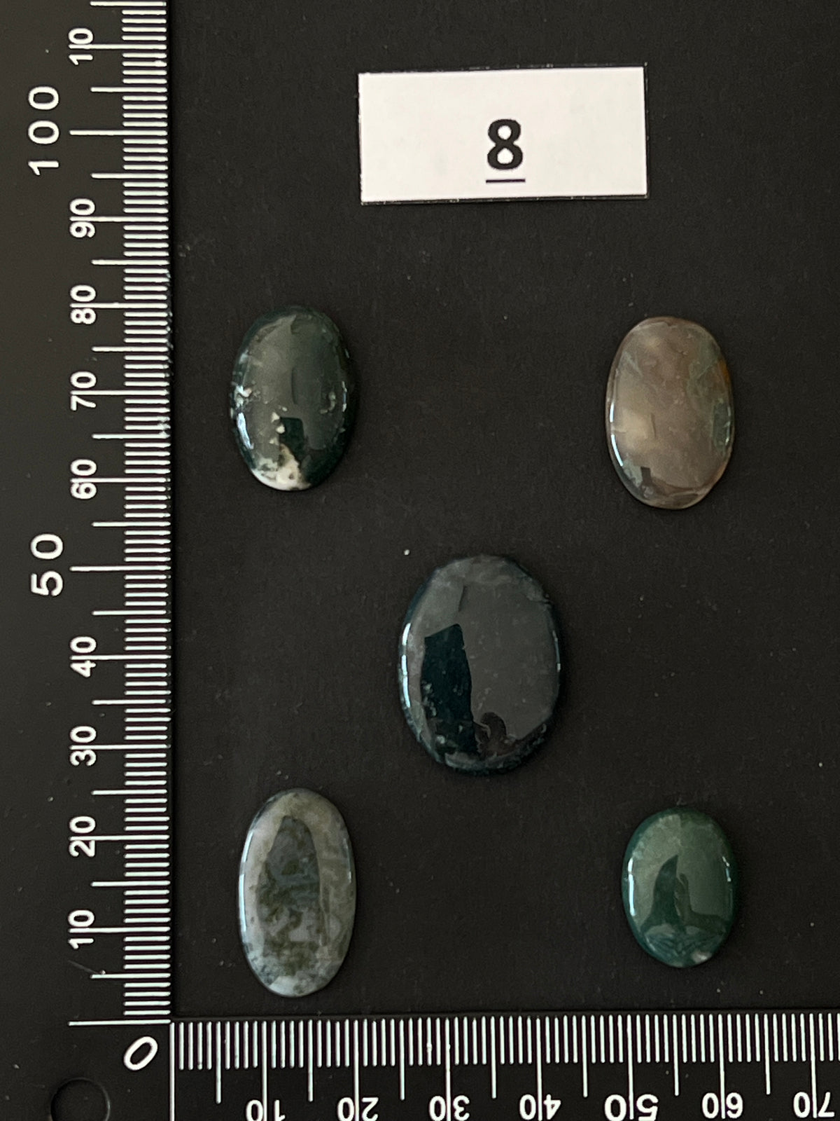 Lot de 5 Mini Agate Mousse Verte : n°8