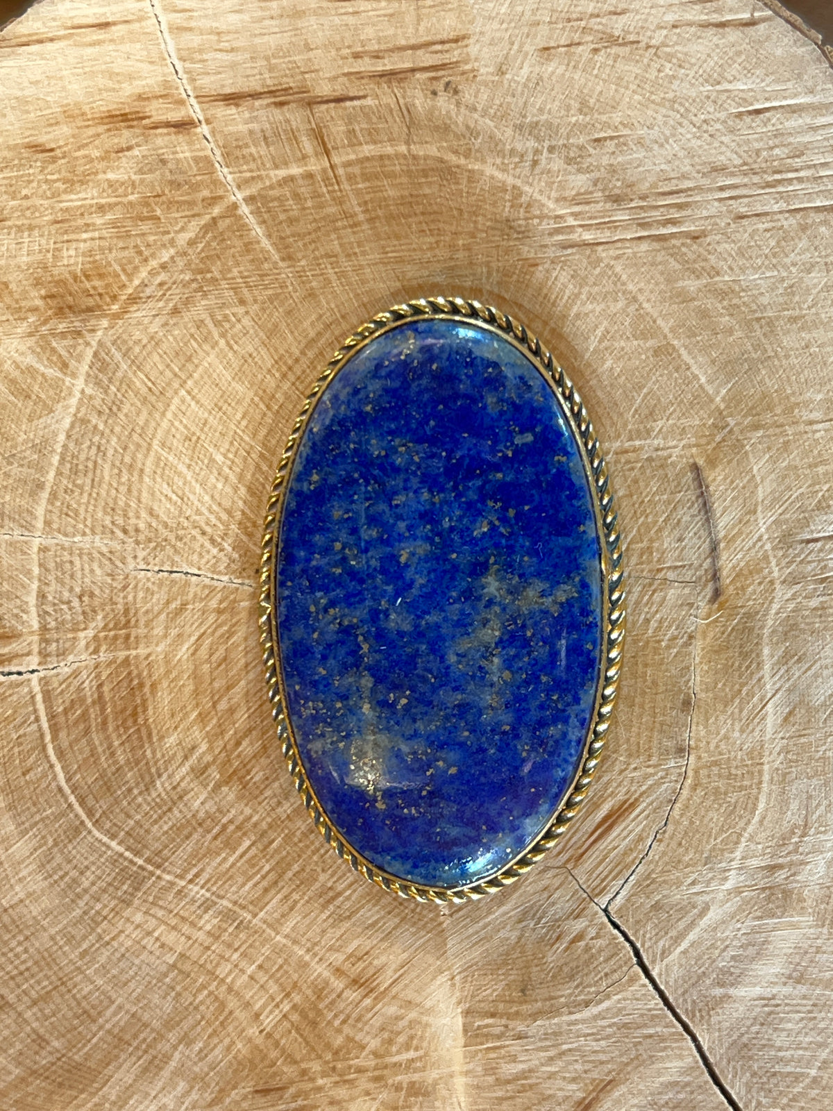 Lapis Lazuli sertie doré n°D5 (4,3cm x 2,7cm)