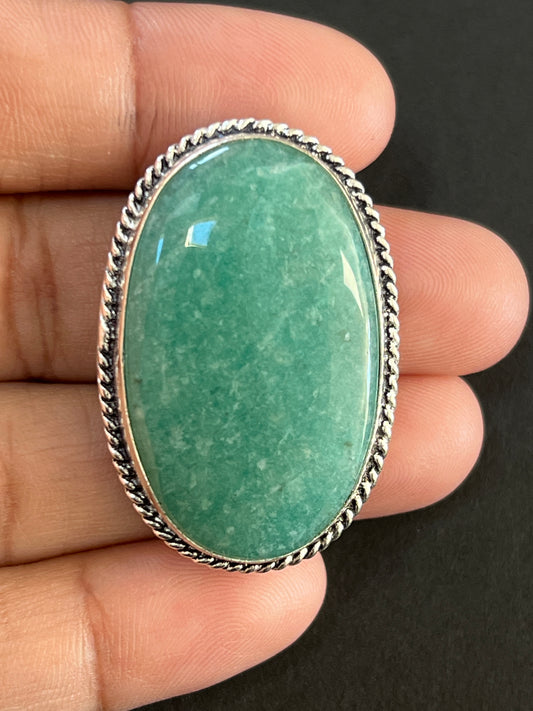 Amazonite sertie argenté n°A1 (3,6cm x 2,6cm)