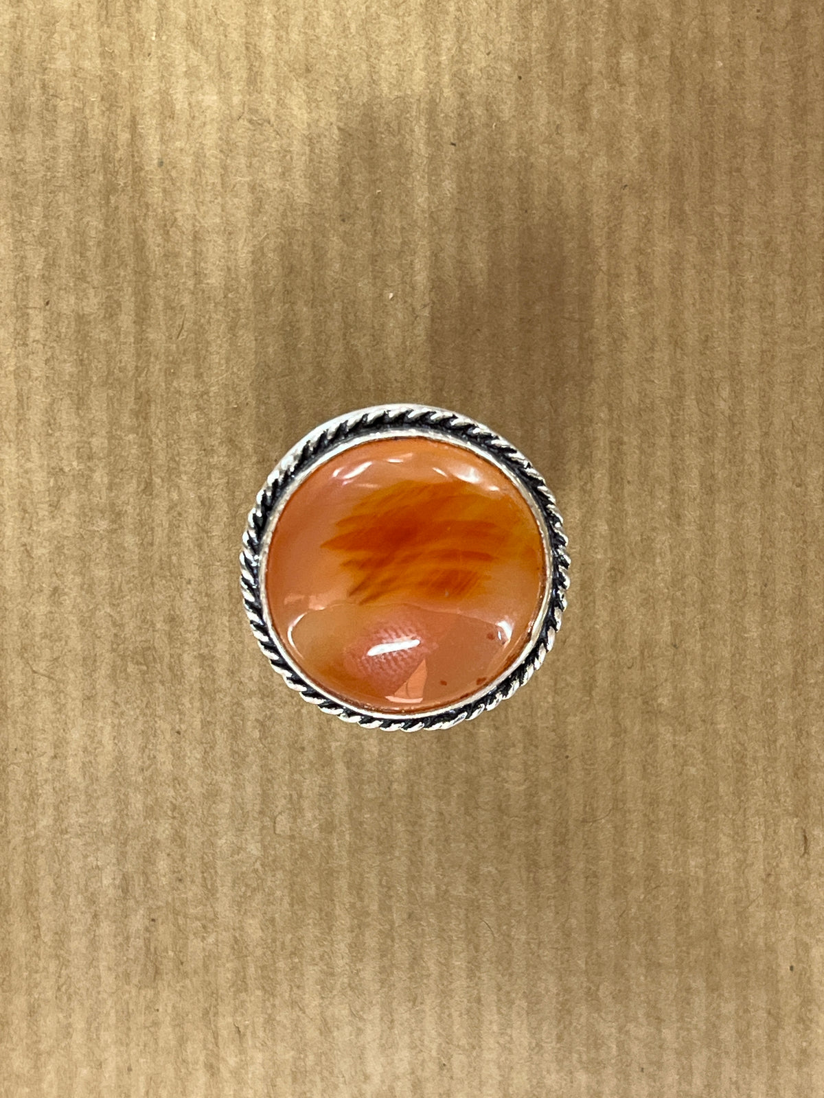 Cornaline sertie argenté n°A3 (2,2cm x 2,2cm)