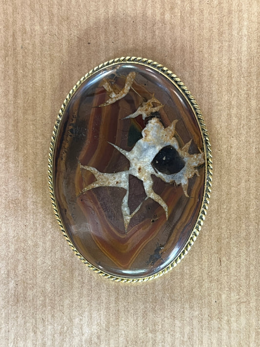 Septaria Noire sertie doré n°D1 (5cm x 3,6cm)