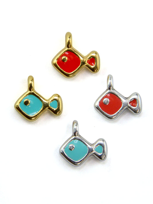 Pendentif petit poisson en zamak émaillé