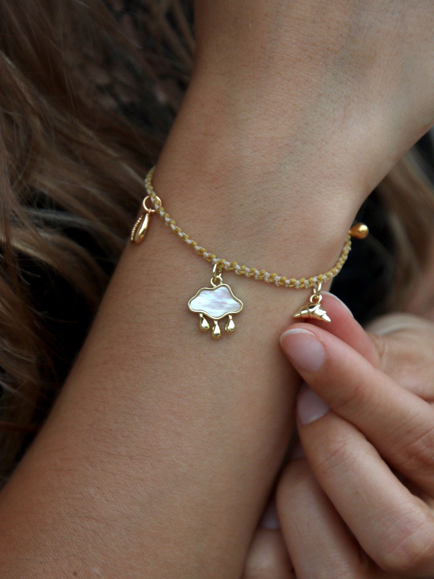 Charm nuage petite pluie laiton 15 mm
