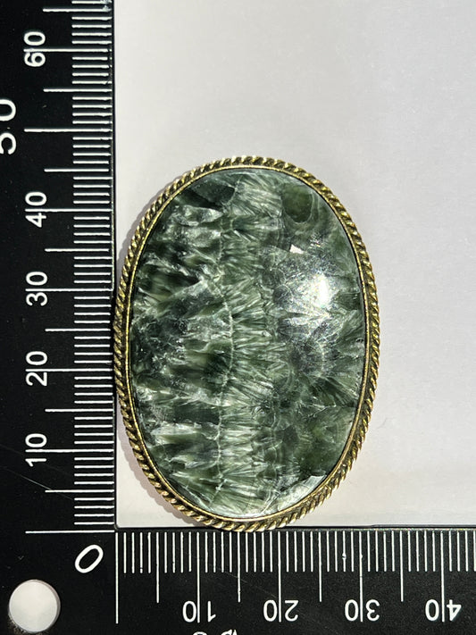 Séraphinite sertie doré n°D5 (4,6cm x 3,3cm)