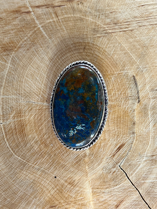Azurite sertie argenté n°A3 (3,2cm x 2cm)