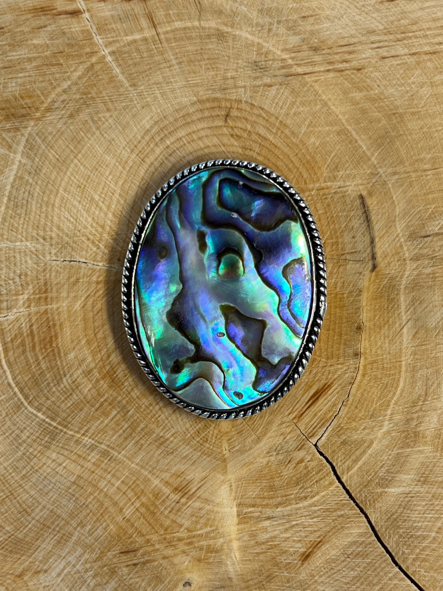 Abalone Shell sertie argenté n°A2 (3,2cm x 2,7cm)