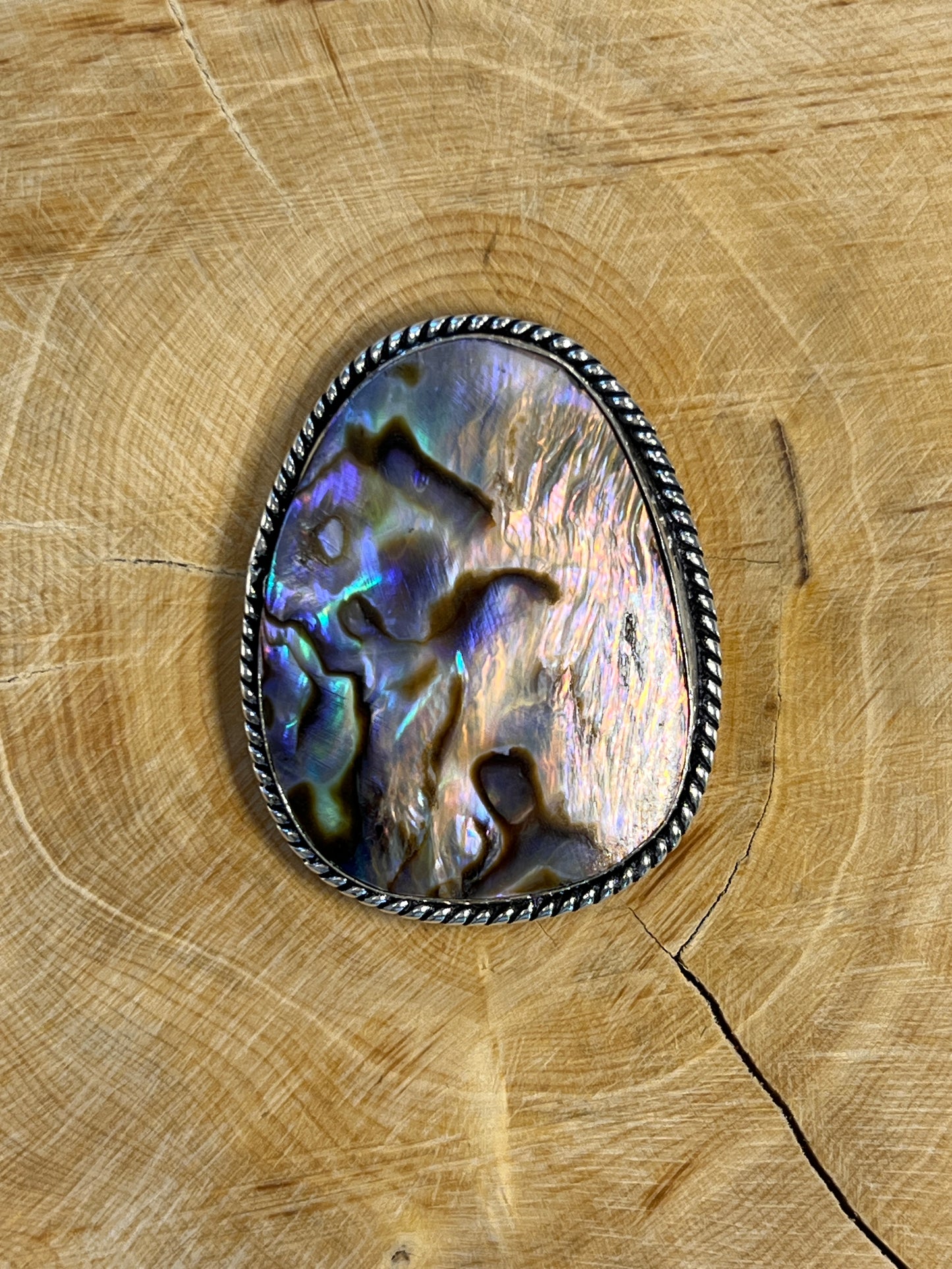 Abalone Shell sertie argenté n°A5 (3,7cm x 2,8cm)