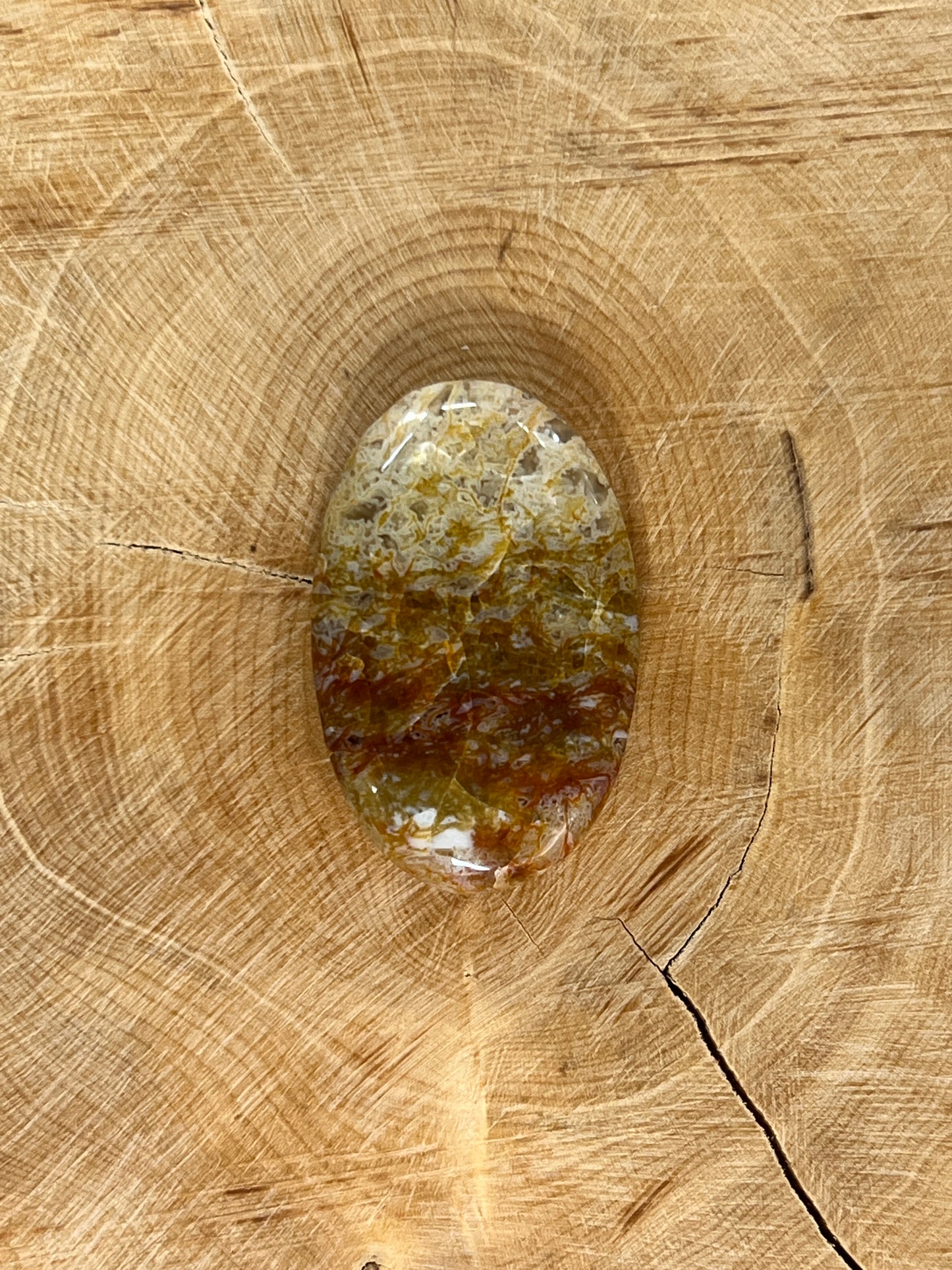 Agate Mousse Jaune n°6 (3,1cm x 2cm)