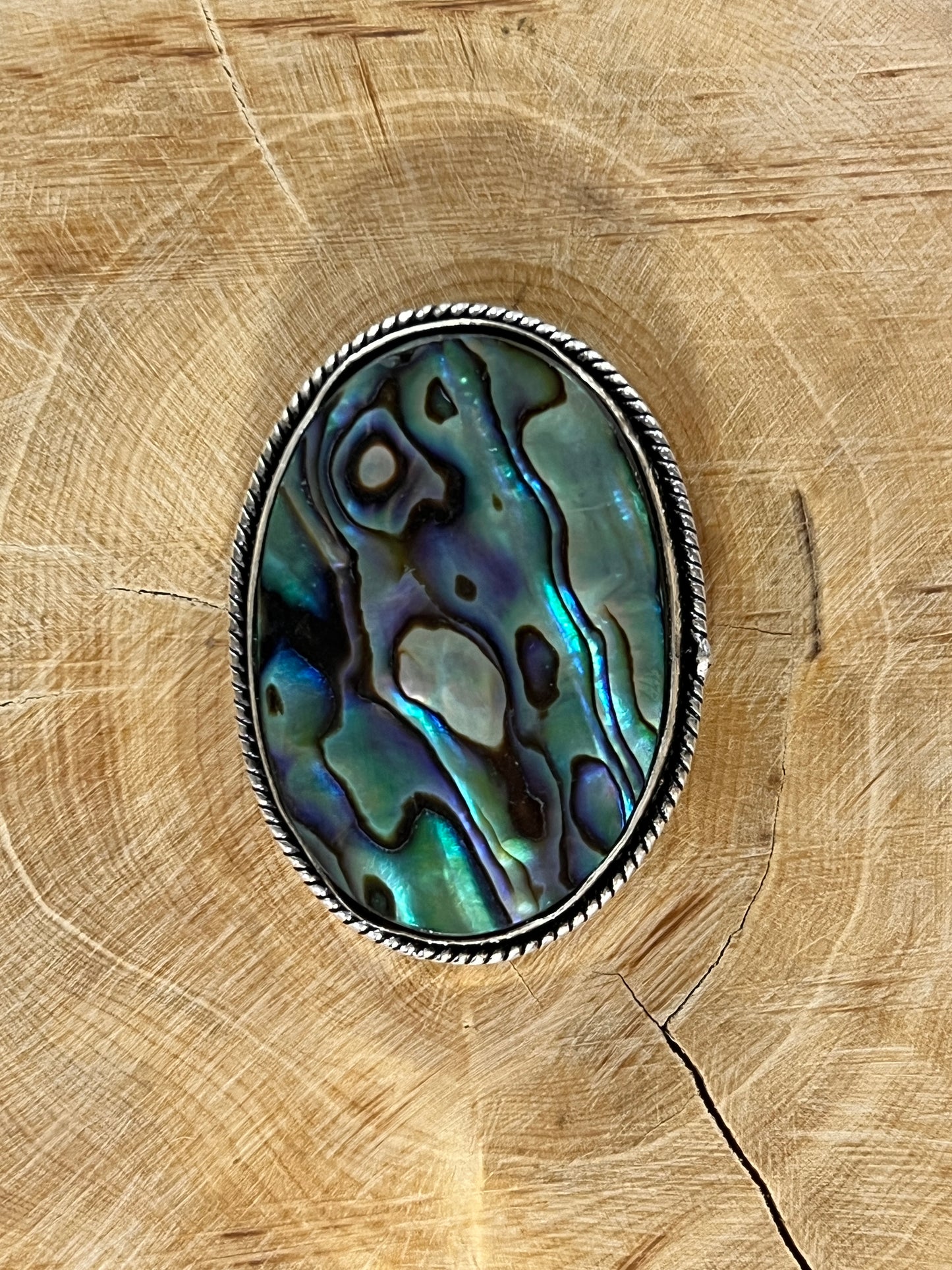 Abalone Shell sertie argenté n°A1 (3,9cm x 2,9cm)