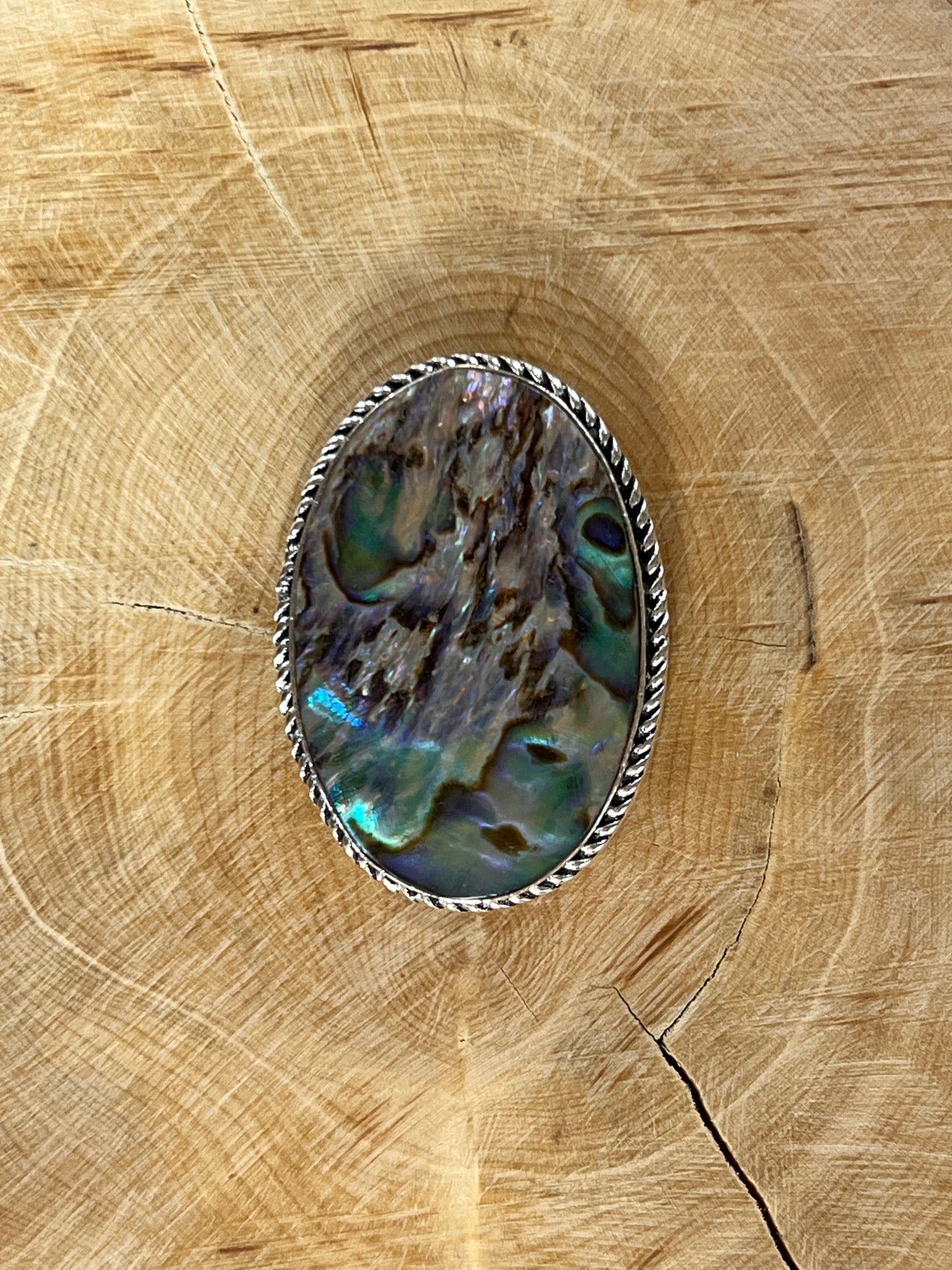 Abalone Shell sertie argenté n°A5 (3,3cm x 2,4cm)