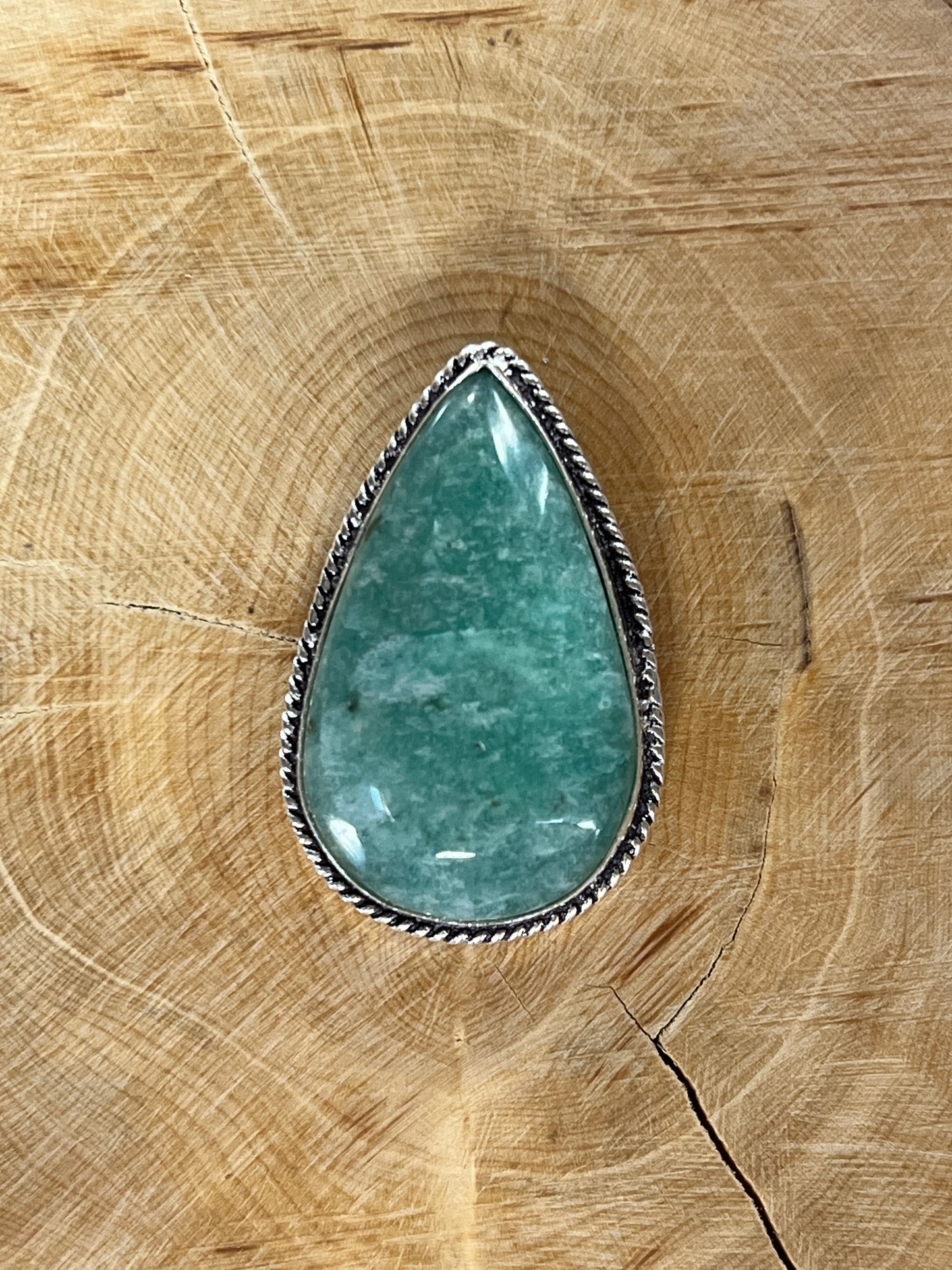 Amazonite sertie argenté n°A3 (3,6cm x 2,2cm)