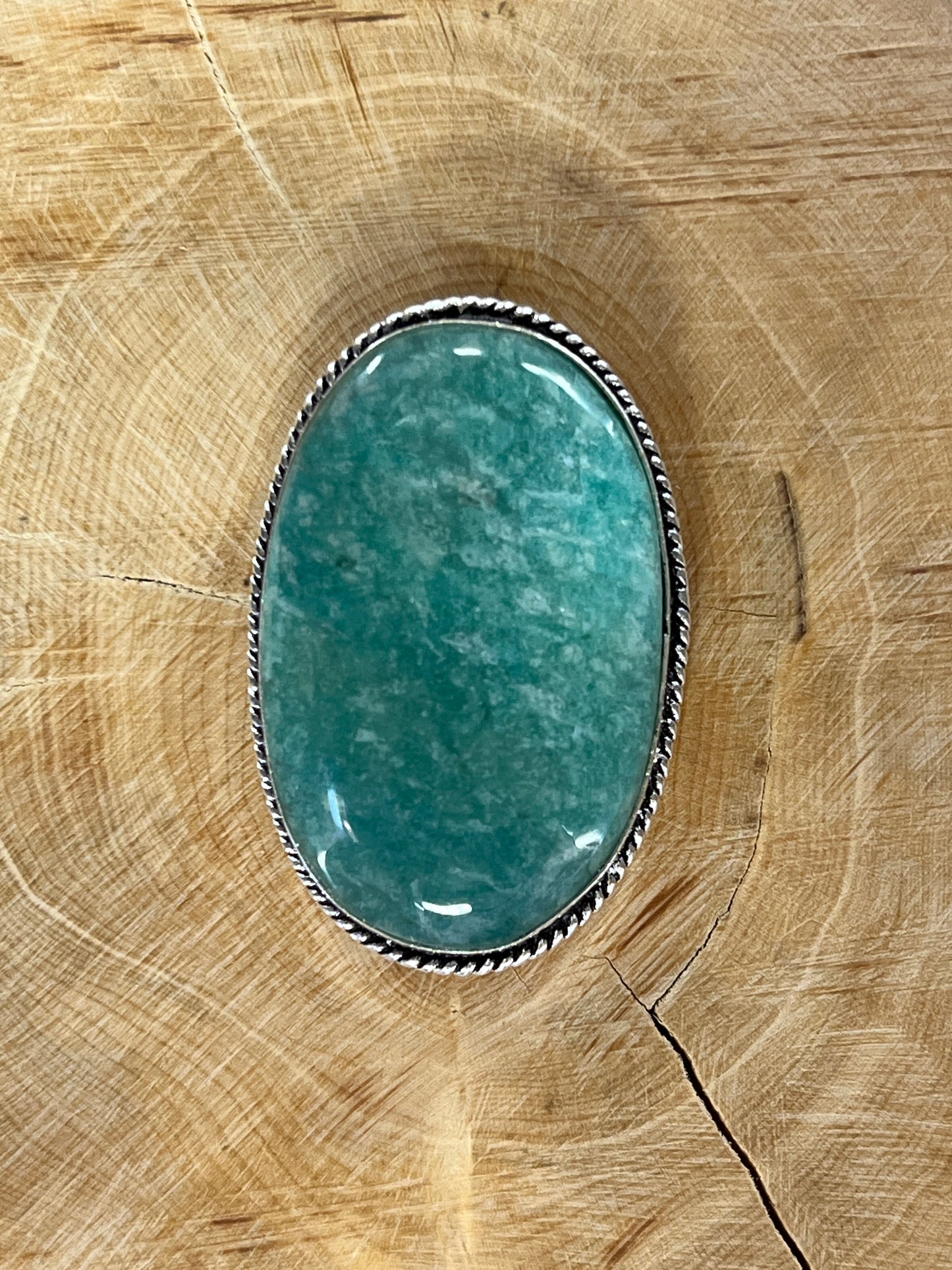 Amazonite sertie argenté n°A4 (3,5cm x 2,5cm)