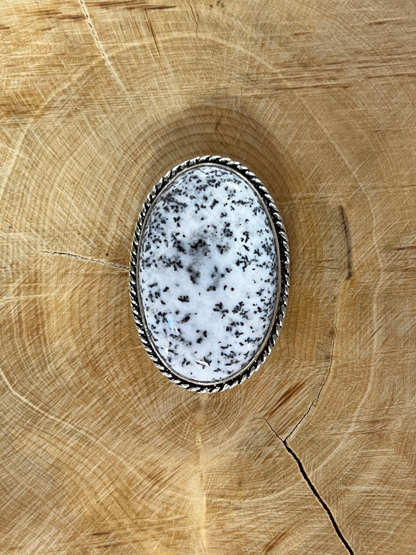 Dendrite sertie argenté n°A2 (3,2cm x 2,1cm)
