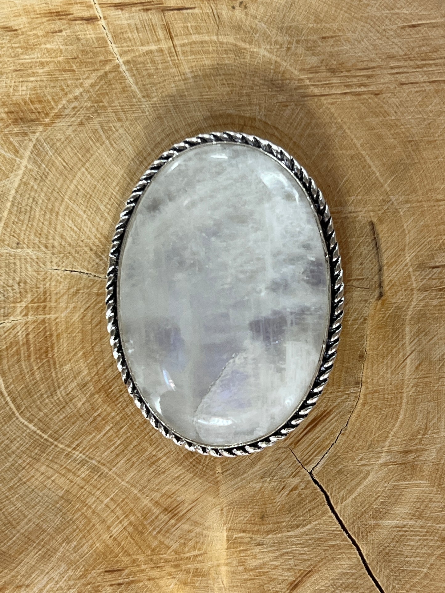 Pierre de lune sertie argenté n°A1 (4,1cm x 3cm)
