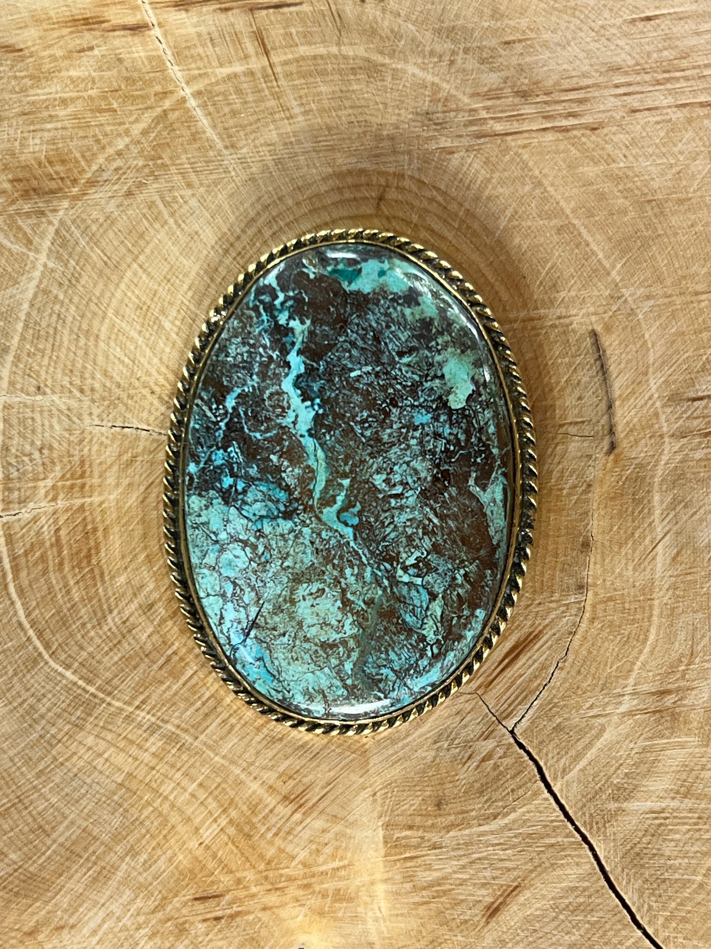 Chrysocolle sertie doré n°D2 (4cm x 3cm)