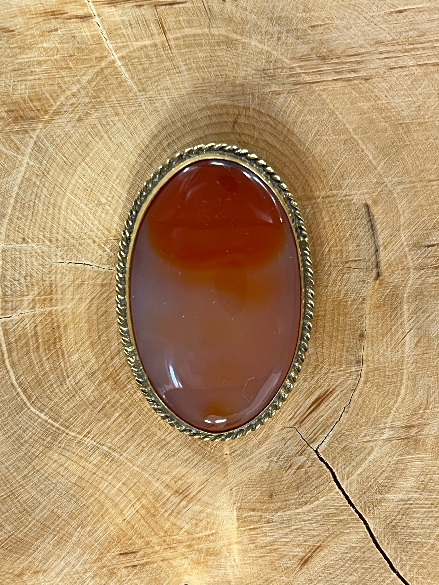 Cornaline sertie doré n°D4 (3,8cm x 2,6cm)